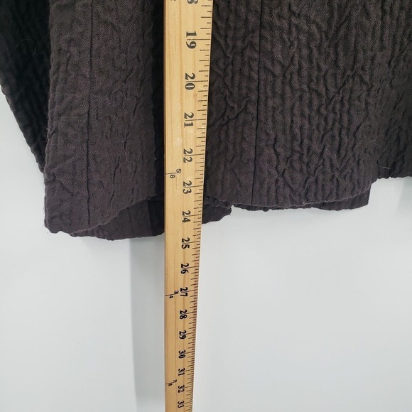 Eileen Fisher Small Brown Wool Blend Jacket Military Asian Frog Knotted Button - Picture 8 of 11